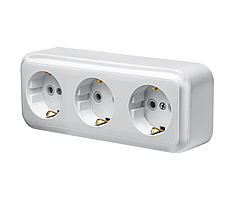 MARSHEL Розетка 3-м. RO16-251 із заземленням WHITE біла