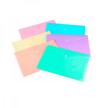 Папка-конверт пластикова А6 Optima О31357 на кнопці глянець пастель Mix 641243 G-Rich