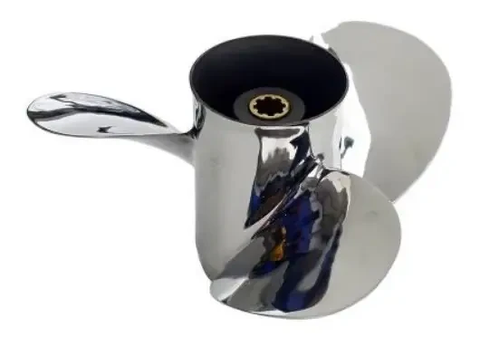 Гвинт гребний для човнового мотора Yamaha 40-60 HP 11-1/8×14-G нержавійка 3 лопаті Polaris 663-45945-02-EL, фото 1