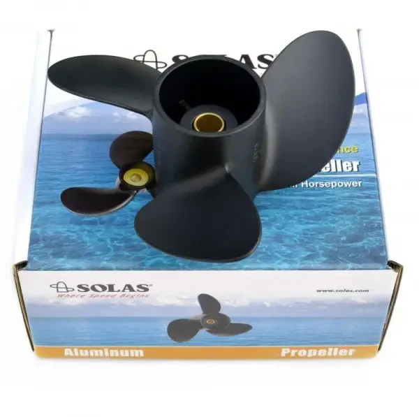 Гребний гвинт для човнового мотора Yamaha/Mercury/Parsun 9.9×10 SOLAS 3211-099-10 алюмінієвий 3 лопаті для моторів 20-30 HP, фото 1