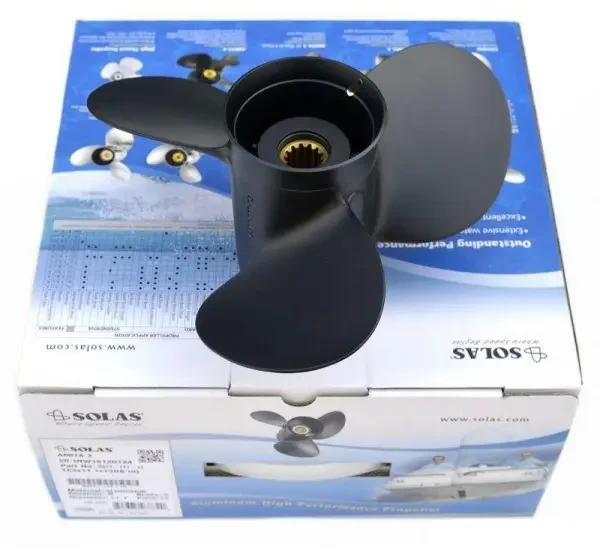 Гвинт гребний для човнового мотора Tohatsu 11.4×12 3T5B64525-0 SOLAS алюмінієвий 3 лопасті праве обертання, фото 1