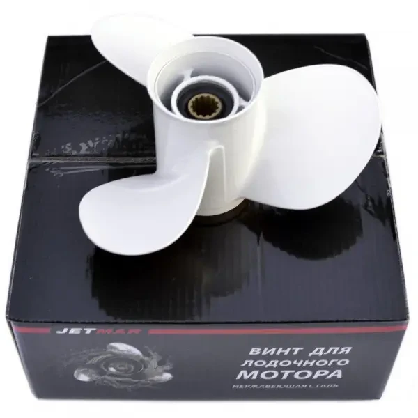 Гвинт гребний для лодочного мотора Tohatsu 9.8-18 HP 8.5 x 9 JAT JETMAR алюмінієвий 3 лопаті праве обертання, фото 1