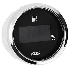 Датчик рівня пального цифровий судновий Wema Kus KY10012 для човна і катера 4-20mA чорний 12V з хромованою рамкою