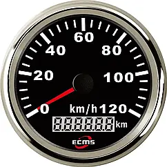 GPS спідометр ECMS чорний судновий для човна і катера