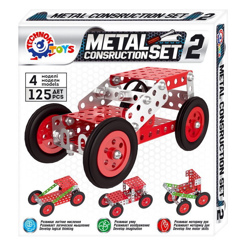 Дитячий "Конструктор металевий"ТехноК 6405TXK, 125 деталей, фото 1