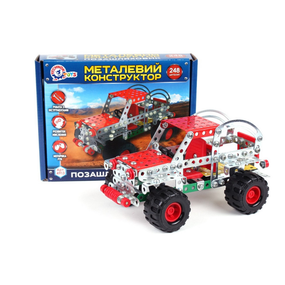 Дитячий Конструктор металевий "Позашляховик" ТехноК 4913TXK, 248 деталей, фото 1