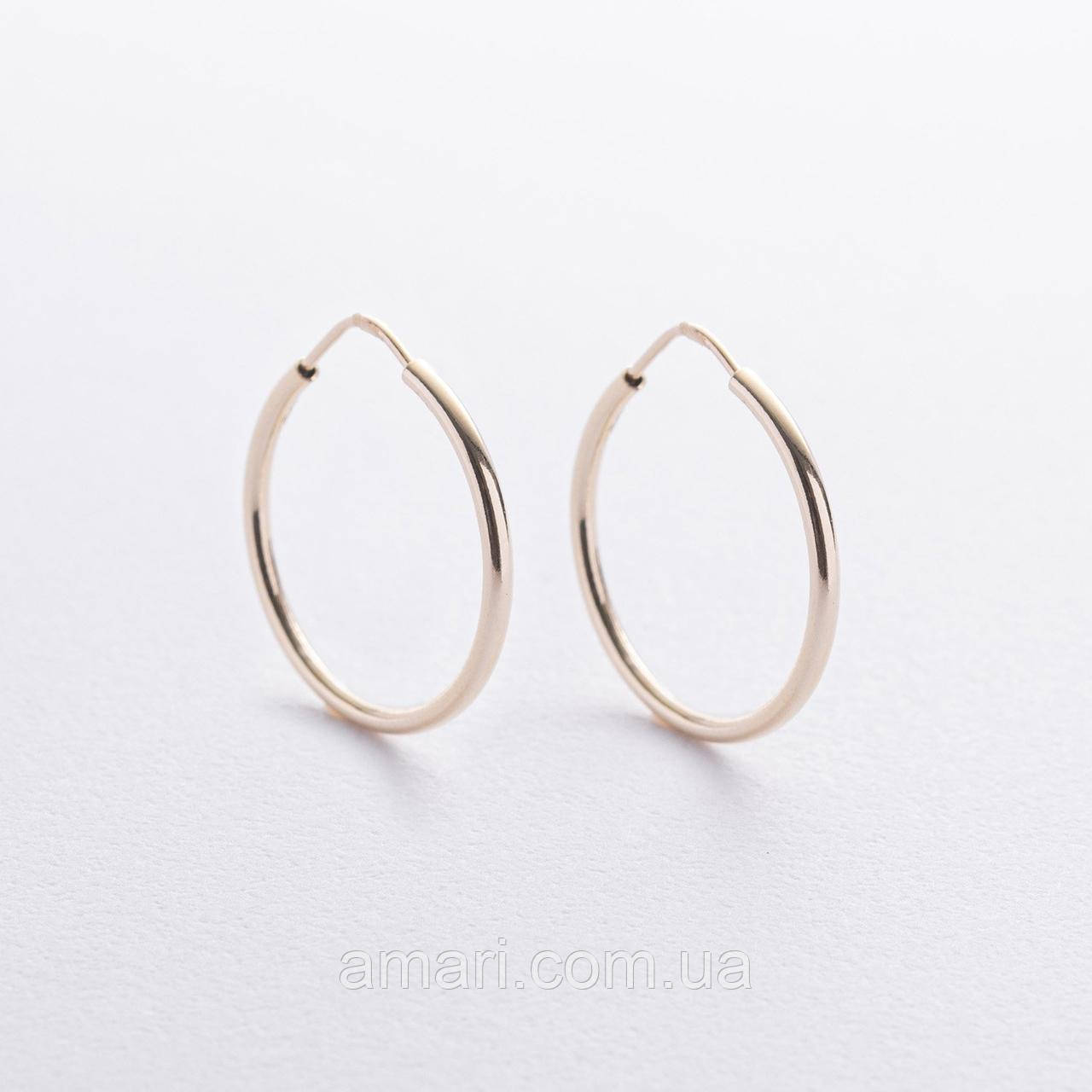 Сережки — кільця в жовтому золоті с09224, фото 1