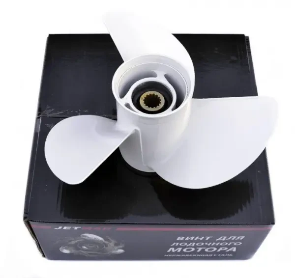 Гвинт гребний для човнового мотора Yamaha 40-60 HP 11-5/8×11 JAY JETMAR алюмінієвий 3 лопаті праве обертання, фото 1