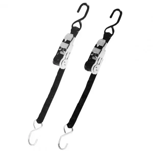 Прижимні стропи поліпаст для човна і катера C15132 текстильні зі сталевими гачками довжина 28-122 см ціна за пару, фото 1