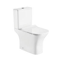 Унитаз-компакт Qtap Presto Quadro безободковый с сиденьем Soft-close QT24221215AW
