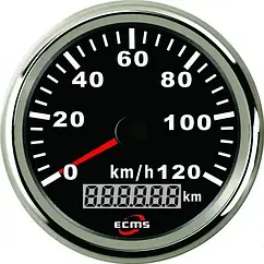 Спідометр судновий для човна і катера ECMS CMS3-BS-120KL чорний