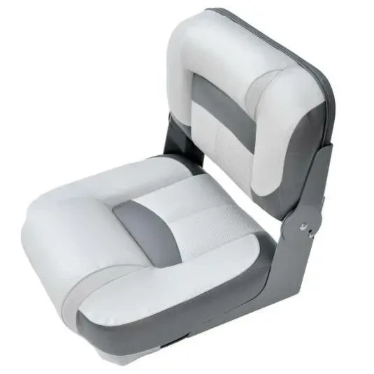 Сидіння складне центральне для човна і катера 75133GCC темно-сіре штучна шкіра розміри 400х400 мм висота 400 мм, фото 1