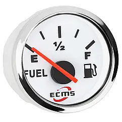 Датчик рівня пального судновий для човна і катера CMF2-WS-240-33 білий 52мм хромований аналоговий 12V 801-00004 СЕРІЯ ЕКОНОМ