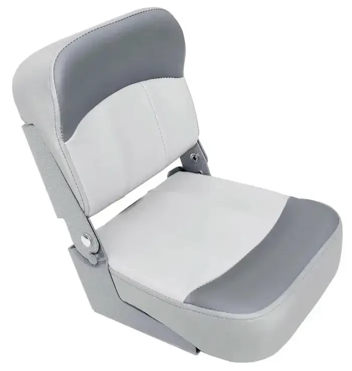 Складне сидіння рибалки 1040230-01 для човна катера яхти висота 25 см пластиковий корпус вінілова оббивка сірий колір, фото 1