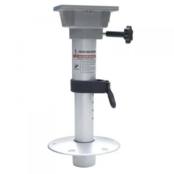 Стійка під сидіння для човна і катера 93212 змінна висота 330-460 мм врізний монтаж алюміній площадка 170х190 мм, фото 1