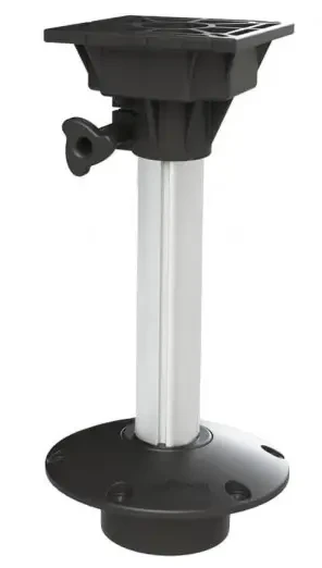 Стійка для сидіння в човен катер MA 777-3 OS фіксованої висоти 610 мм плоске підставу анодований алюміній армований нейлон, фото 1