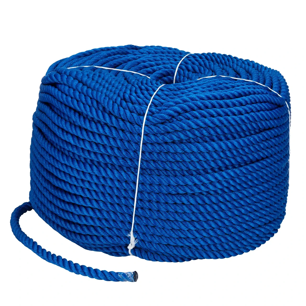 Вірьовка Polyester 3 strand rope 14mm 200m blue для швартовки човна та катера діаметр 14 мм довжина 200 м, фото 1