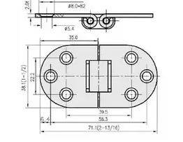 Петля судовая для лодки и катера STAMPED HINGES 71 X 38 mm HF05-262