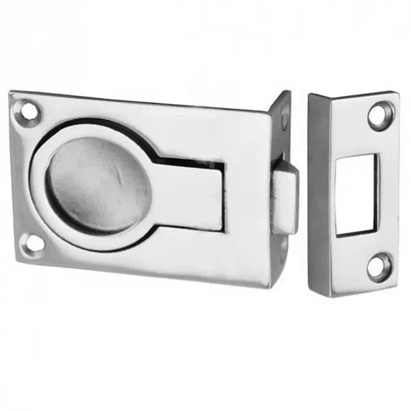 Засувка дверна з кільцем торцева суднова 57х40 мм для човна та катера 3450054 нова стійка до корозії зручна установка, фото 1