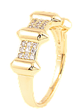 Каблучка Xuping Позолота 14K "Декоративний візерунок з інкрустацією цирконієм» р. 16.5,17,18,18.5, фото 3