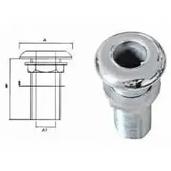 Зливний штуцер нержавійка для човна і катера 3/8″ 3472110