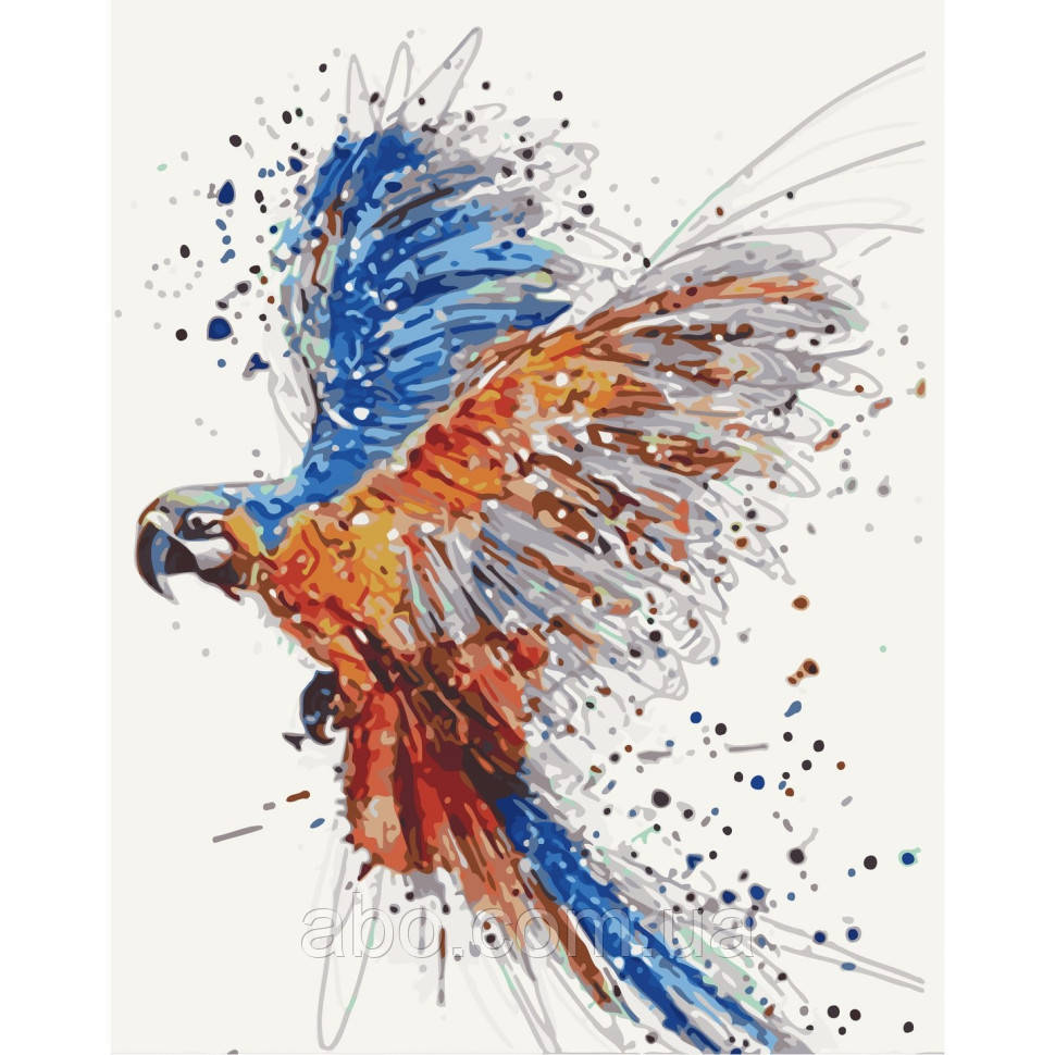 Картина за номерами без підрамника "Папуга в польоті" Art Craft 11513-ACNF 40х50 см