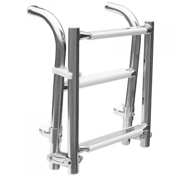 Лестниця суднова для човна і катера 1103030 1+2 складна 3 сходинки нержавіюча сталь max навантаження 136 кг компактна, фото 1