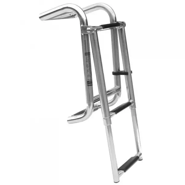 Лестниця суднова для човна і катера 1125582 3 складна нержавіюча сталь 880 мм телескопічна чорні накладки, фото 1