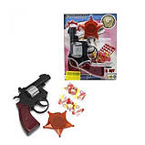 Іграшковий револьвер з пістонами та значком "DENA" Golden Gun 238GG, фото 2