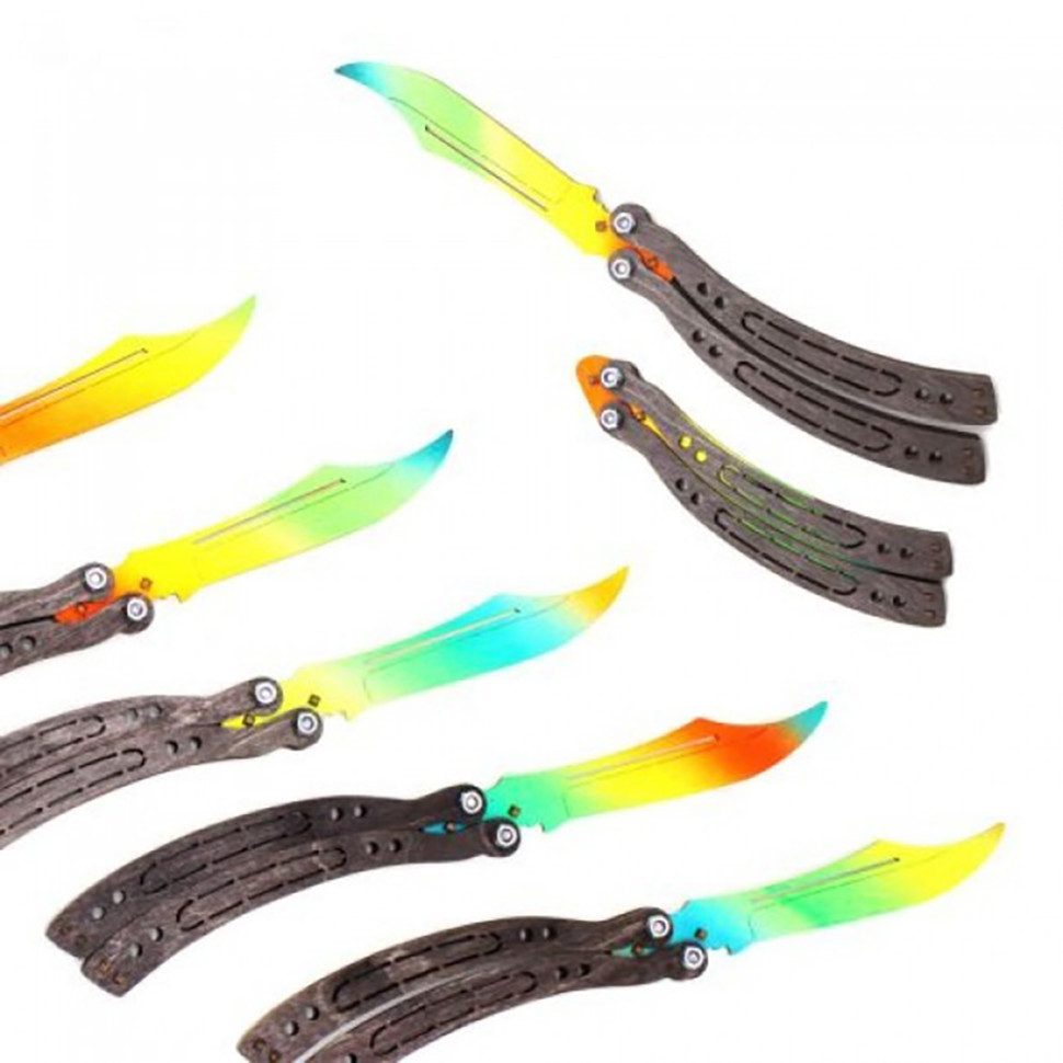 Сувенірний дерев'яний ніж "BALISONG - ULTRA" 312307, 5 шт, фото 1