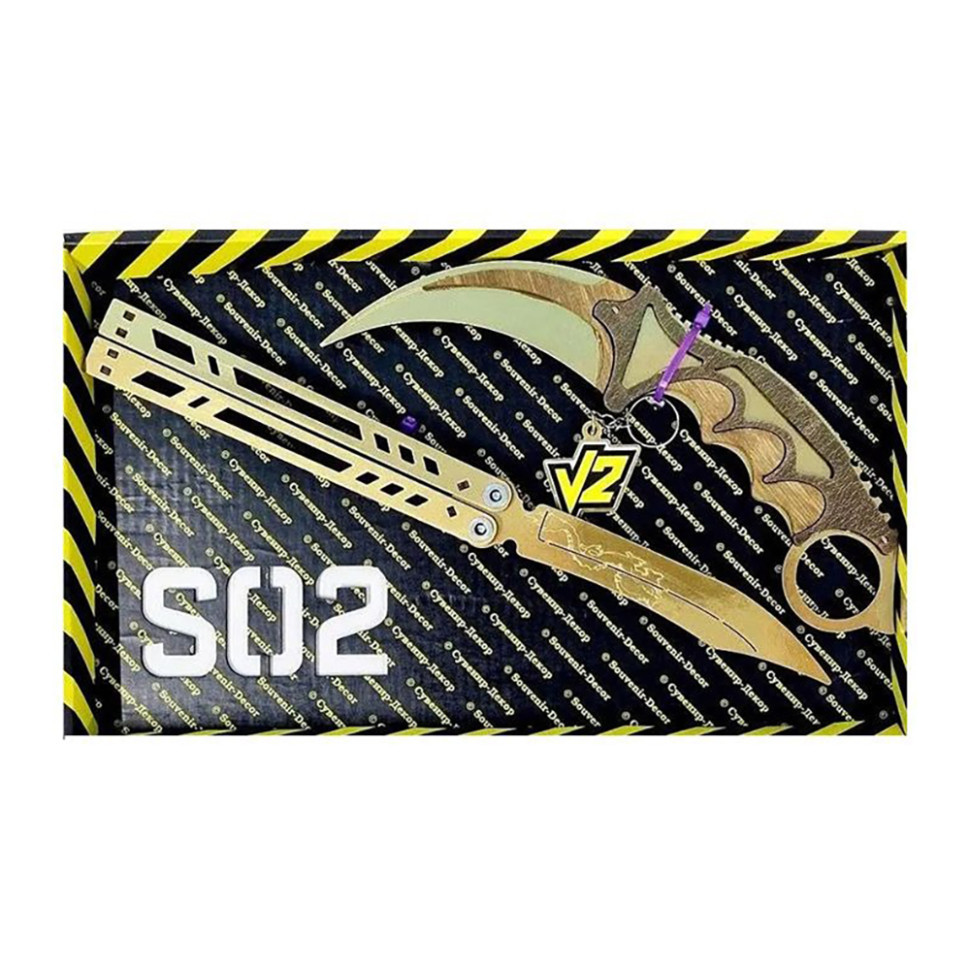 Набір ножів сувенірних дерев'яних SO-2 "МЕТЕЛЬ LEGASY & КЕРАМБІТ GOLD" SO2-1-B, фото 1