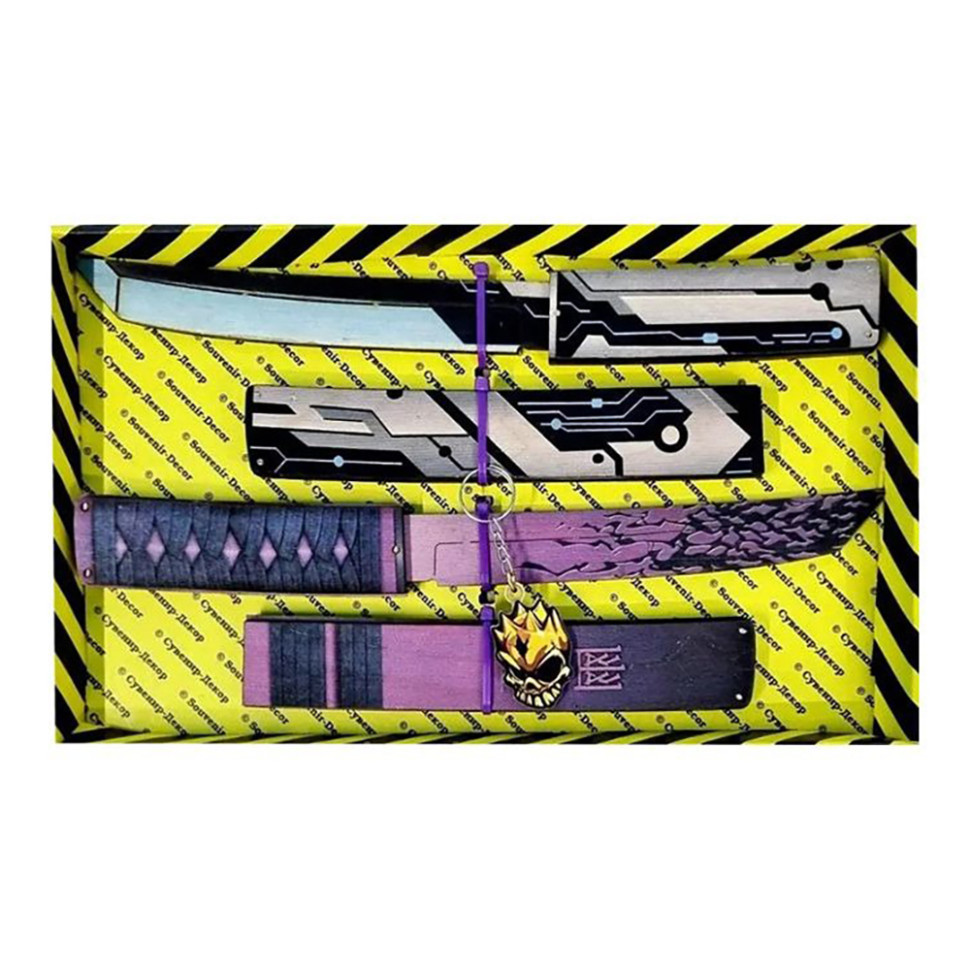 Набір ножів сувенірних дерев'яних SO-2 "TANTO ТРАНЗИСТОР & TANTO РЕСТЛЕС" SO2-9-B, фото 1