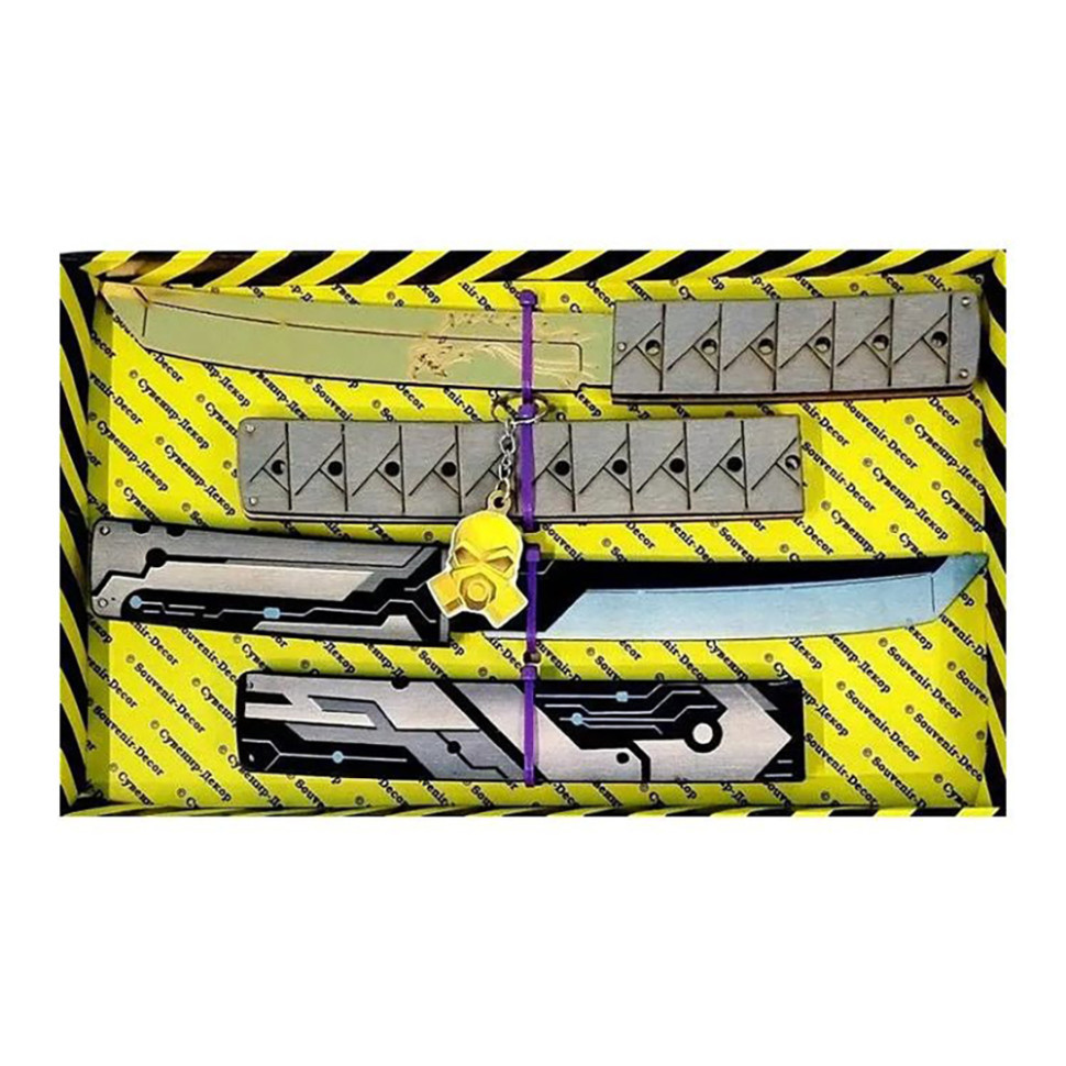 Набір дерев'яних сувенірних ножів SO-2 "TANTO ТРАНЗИСТОР & TANTO ЯКУДЗА GOLD" SO2-8-B, фото 1