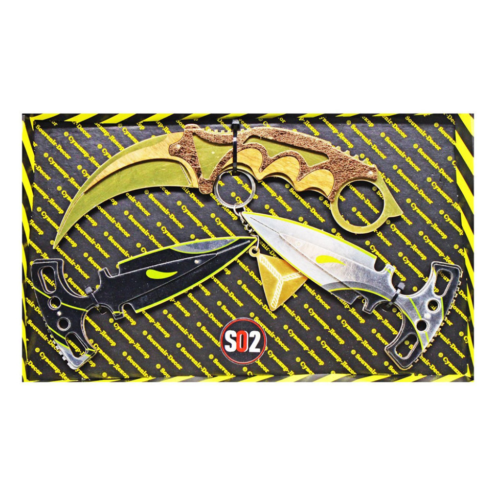 Набір сувенірних ножів дерев'яних SO-2 "КЕРАМБІТ GOLD & HARMONY daggers" SO2-10-B, фото 1