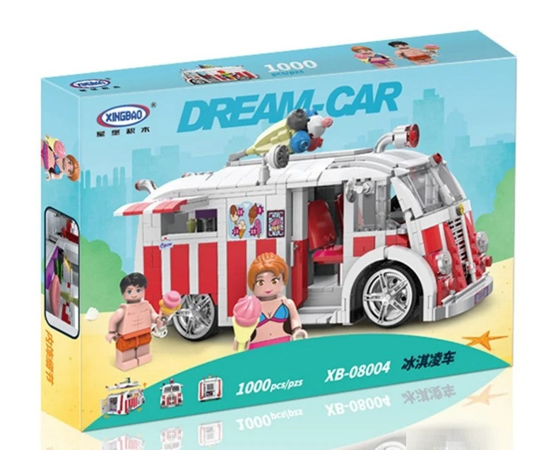 Конструктор XINGBAO XB-08004 MOC Фургон із морозивом, 1000 елемента, фото 1