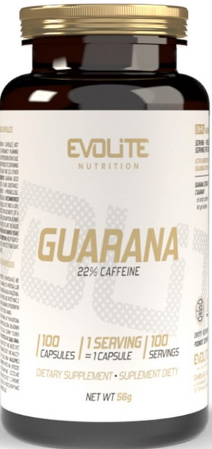Енергетик Гуарана та кофеїн Evolite Nutrition Guarana 22% Caffeine 100 капс