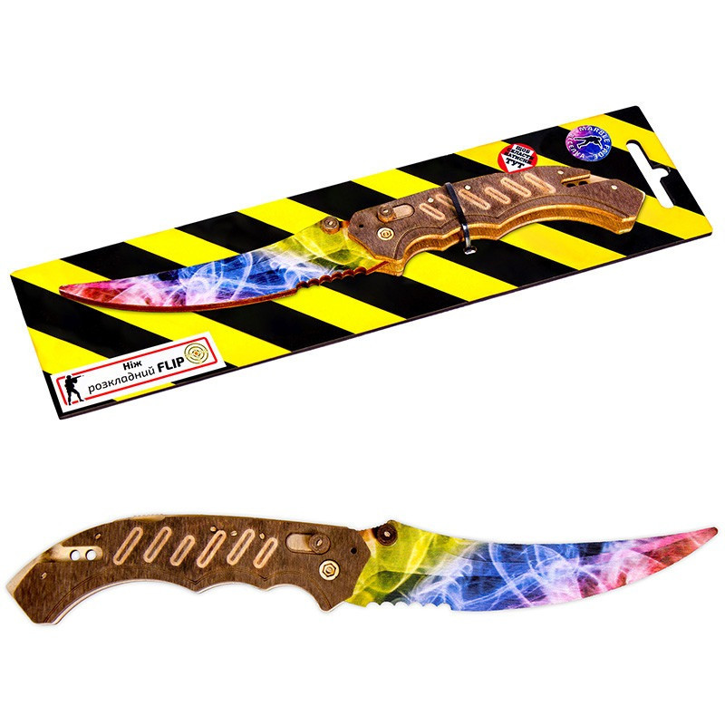 Ніж дерев'яний сувенірний "ФЛІП ВЕСЕЛКА" Сувенір-Декор FLI-R, фото 1