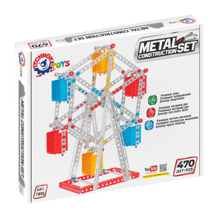 Металевий конструктор Колесо огляду ТехноК 7891TXK, 470 деталей, фото 1