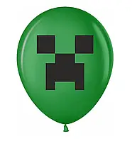 057 Латексна кулька з малюнком Minecraft Майнкрафт зелений 014 12" 30см Belbal ТМ "Star"