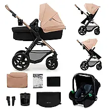 Коляска універсальна 3в1 Kinderkraft Moov 2 Sand Beige Бежева, фото 3