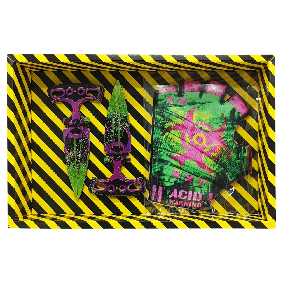 Сувенірні ножі дерев'яні набір BOX "TOXIC daggers" TDAG-B, фото 1