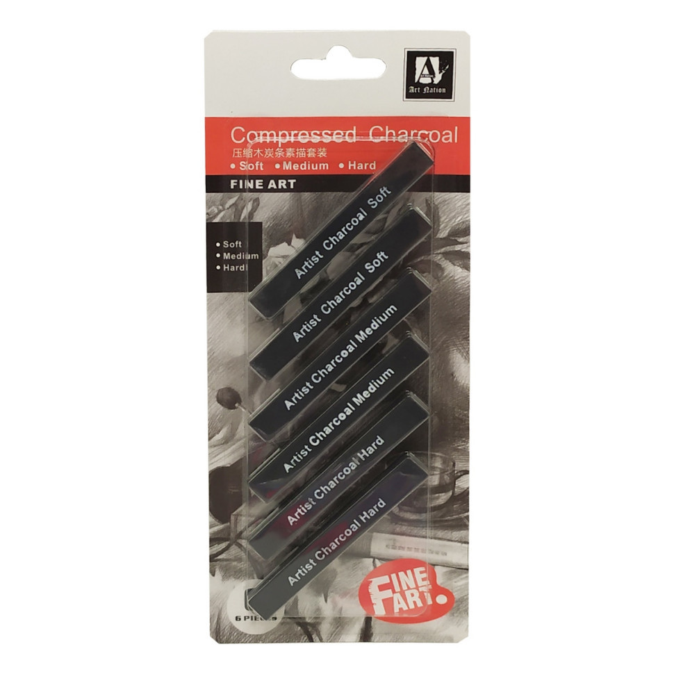 Воскові олівці "Artist Charcoal Soft" CPC0810 чорні, фото 1