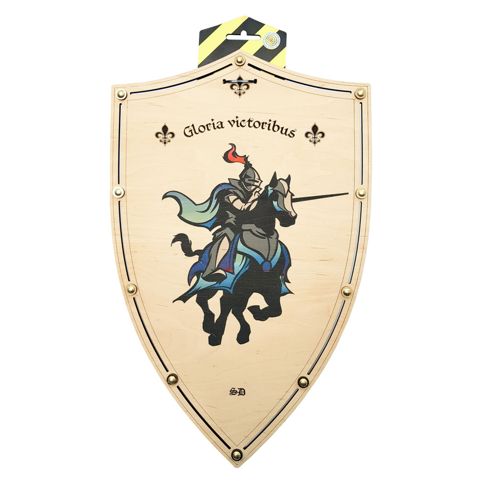 Сувенірний дерев'яний щит «КІННИЙ ЛИЦАР» EQK 47х30 см, фото 1