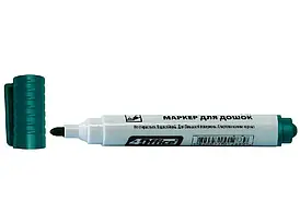 Маркер для дошки, зелений, 1-3 мм, круглий на спиртовій основі | 4Office (4-105)