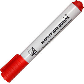 Маркер для дошки, червоний, 1-3 мм, круглий на спиртовій основі | 4Office (4-105)