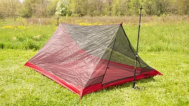 Безкаркасний намет MSR Thru-Hiker Mesh House 3 v2 (Red/Grey), фото 3