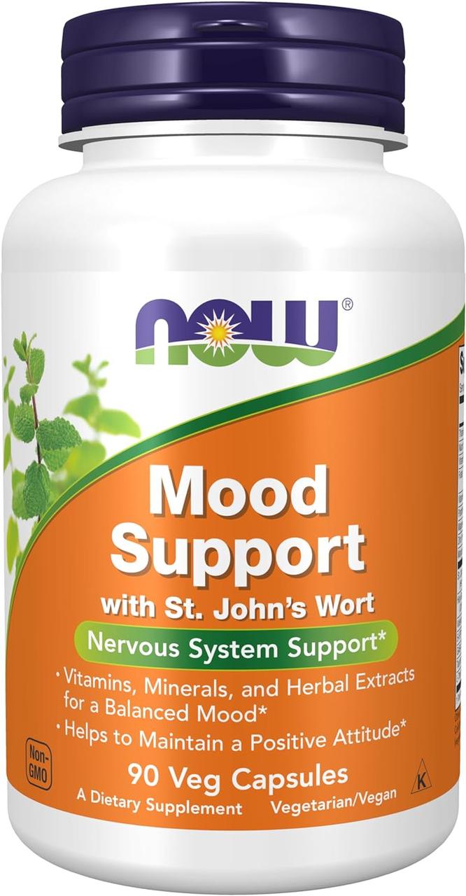 NOW Foods, Mood Support, Підтримка нервової системи, 90 рослинних капсул