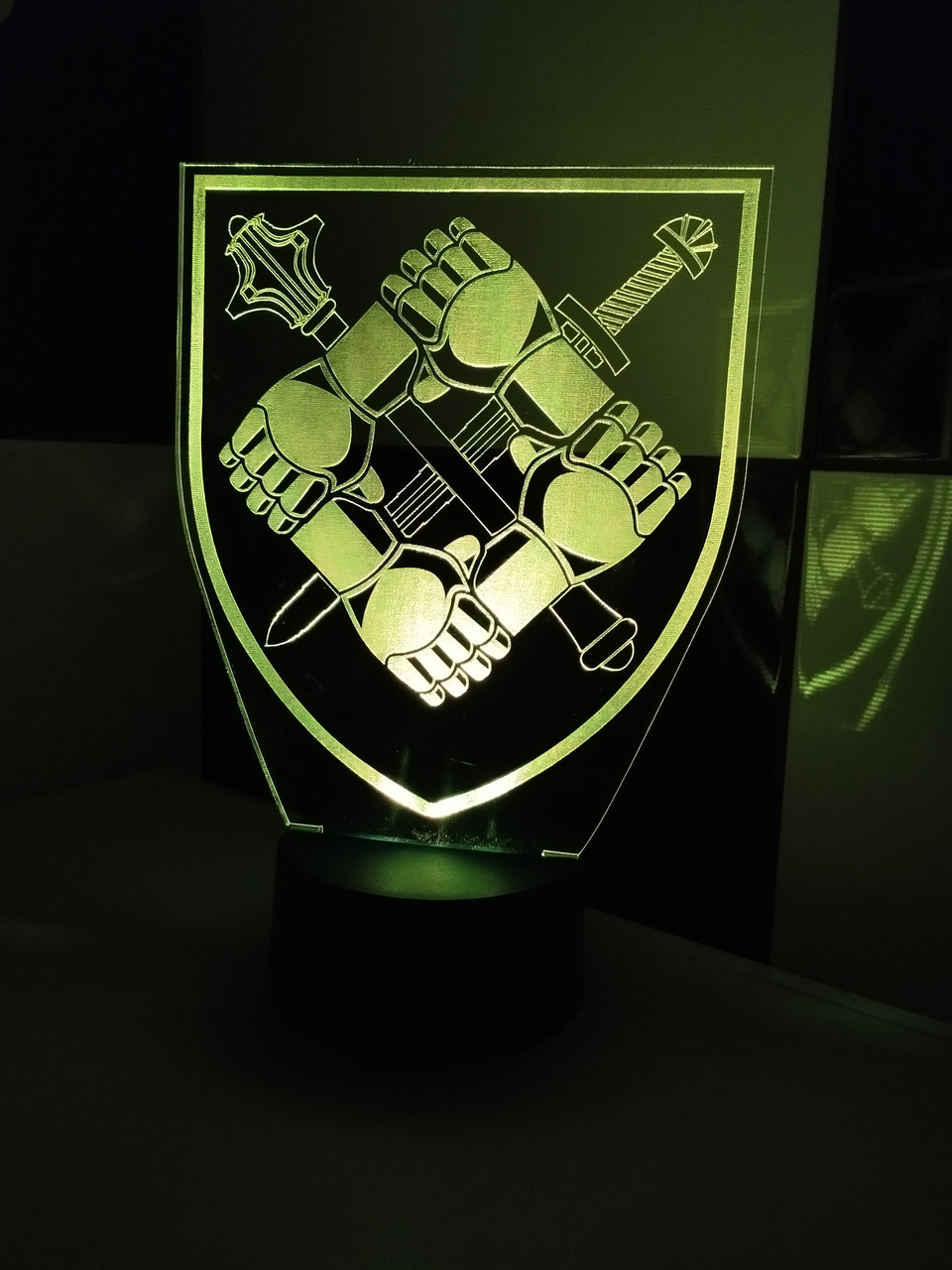 3d-світильник Шеврон Командування сил підтримки, 3д-нічник, кілька підсвіток (на батарейці), фото 1