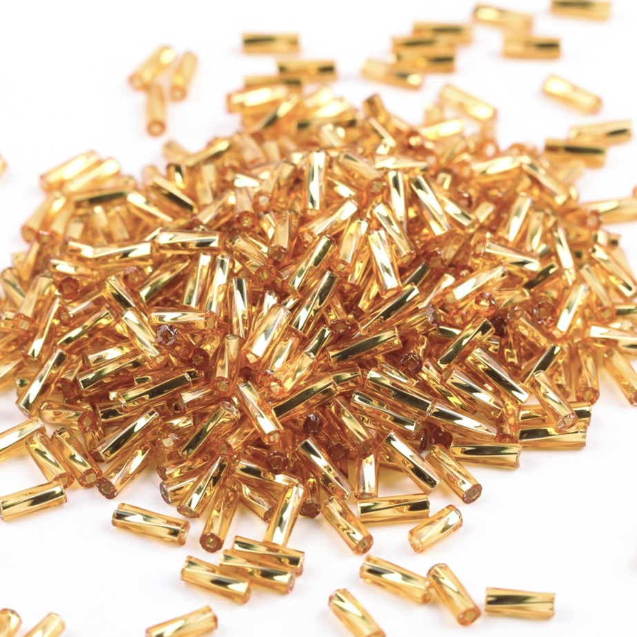 Бісер стеклярус гвинтовий блискучий 3,7х9 мм 25 г Золотистий, фото 1