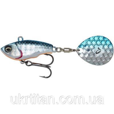 Оригінал! Блешня Savage Gear Fat Tail Spin 55 mm 9.0g Blue Silver (1854.44.04) — Вища якість!
